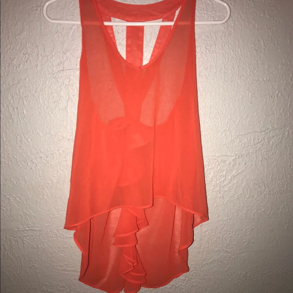 Orange Ruffle Top